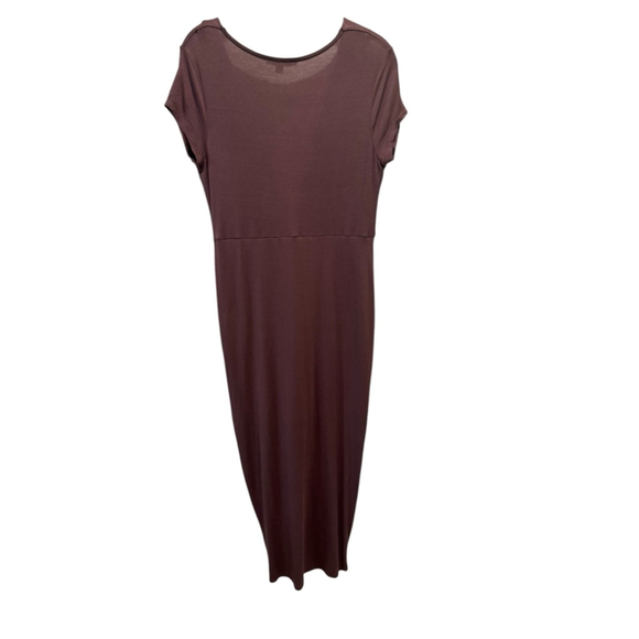 Women's Haute Monde Brown Twist Front Midi Dress Size L - Picture 5 of 5